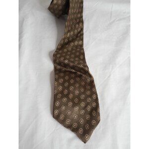 Vintage Green Brown Beige Abstract circles Necktie Tie